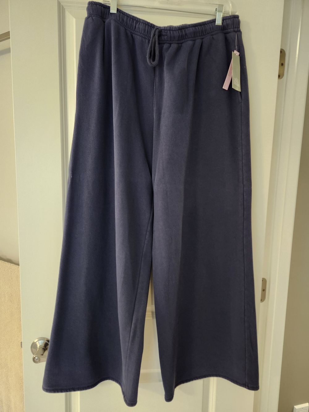 Wild Fable Wide Leg Fleece Sweatpants XL Navy Drawstring NWT - Picture 2 of 8